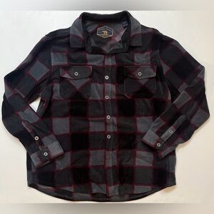 Freedom Foundry XL Grey Plaid Midweight Fleece Shirt